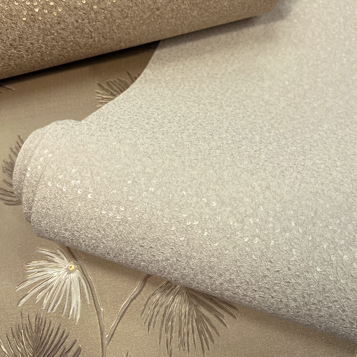 Valentino Sequin Pine Texture Champagne Luxury Italian Heavyweight by Belgravia Décor