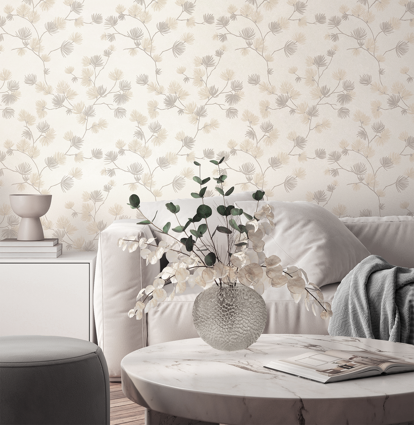 Valentino Sequin Pine Texture Cream Luxury Italian Heavyweight by Belgravia Décor