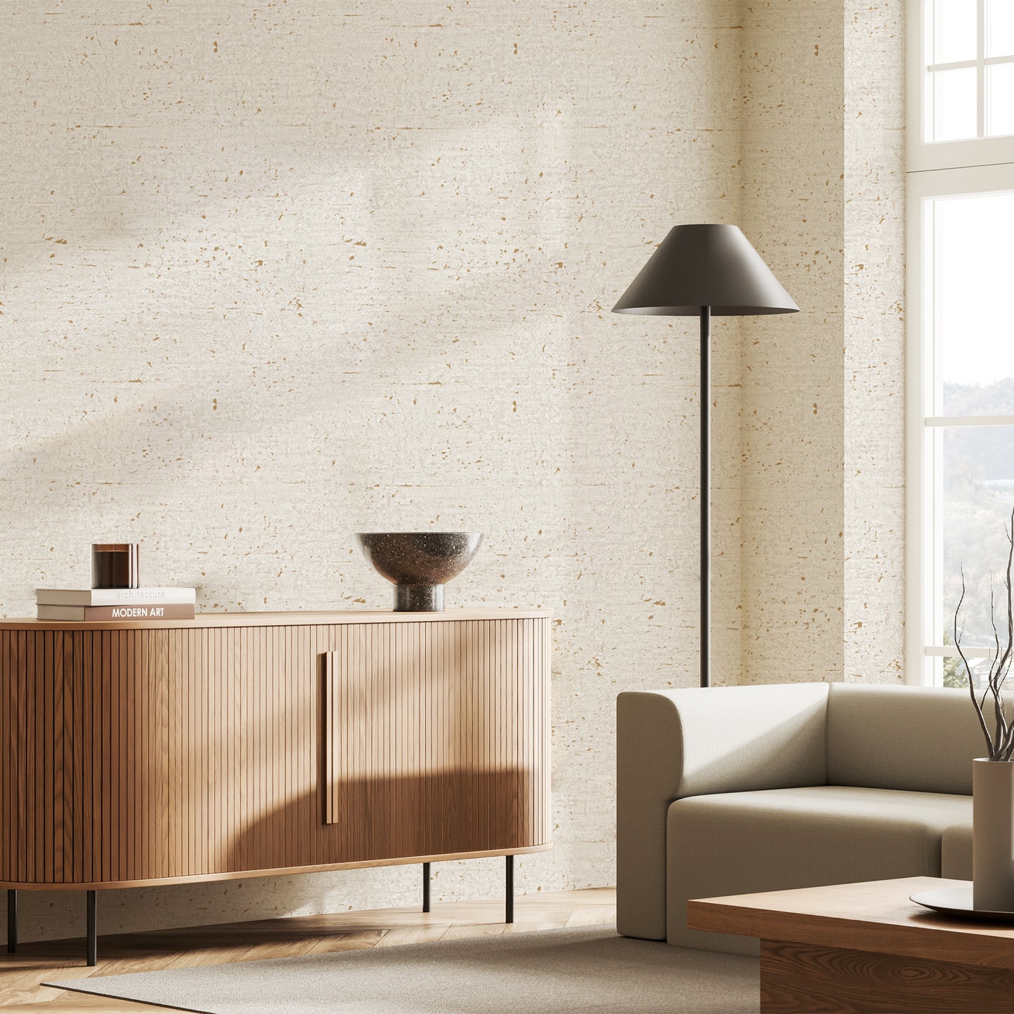 Concrete Texture Cream Wallpaper by Belgravia Décor