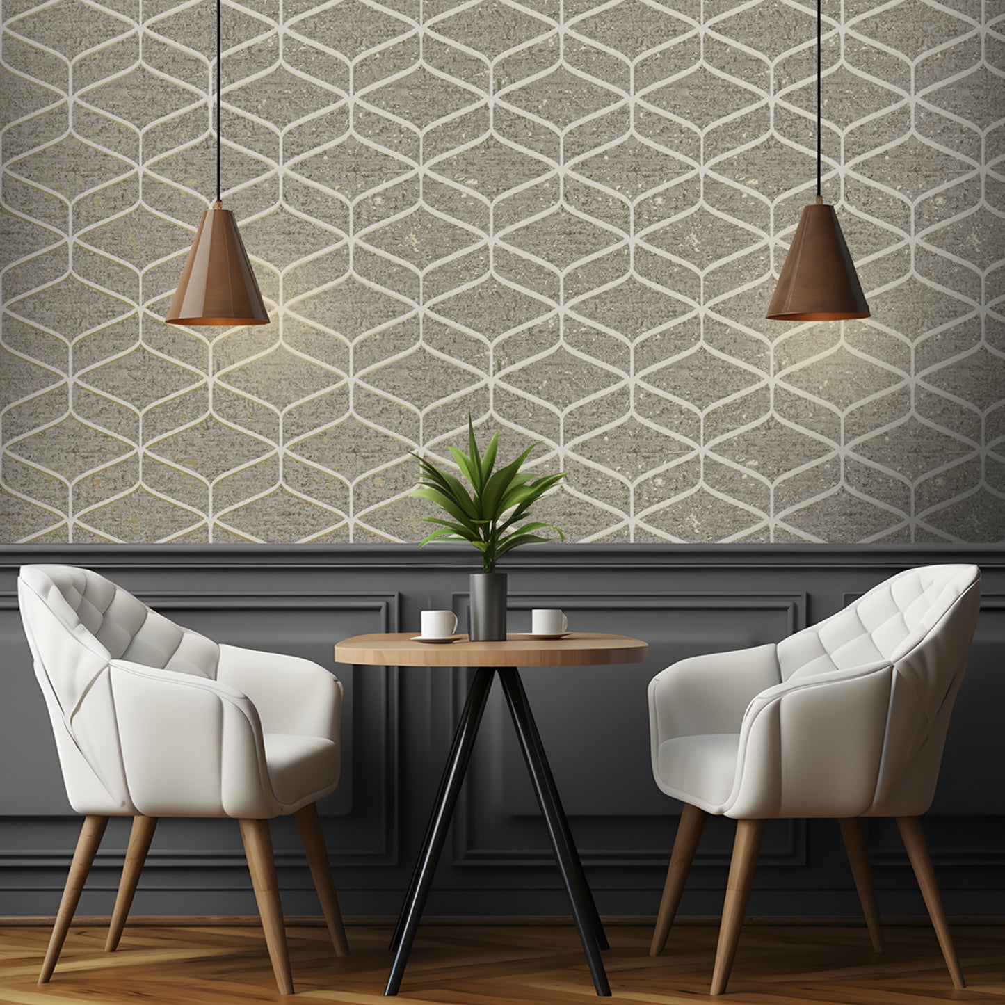 Linear Concrete Brown Wallpaper by Belgravia Décor
