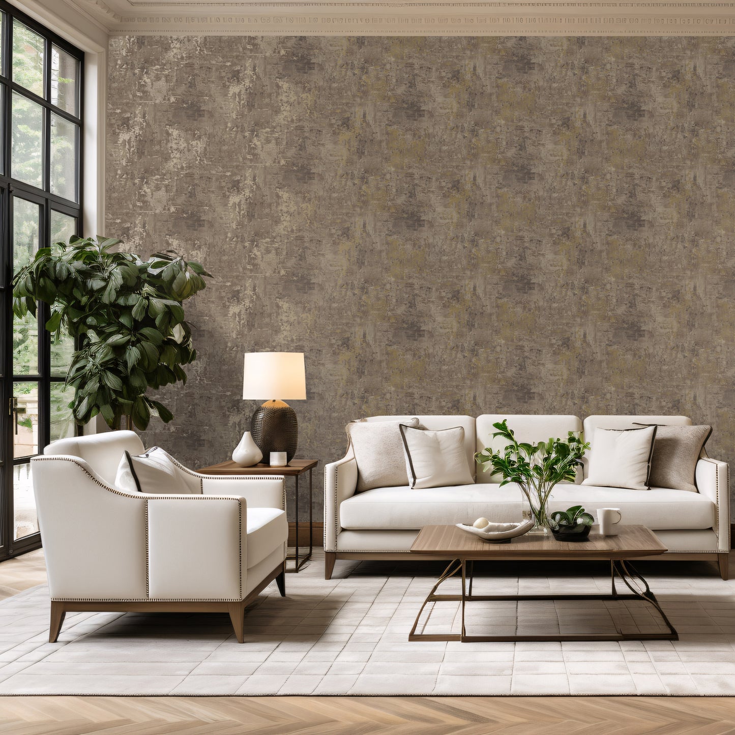 Plaster Texture Brown Wallpaper by Belgravia Décor