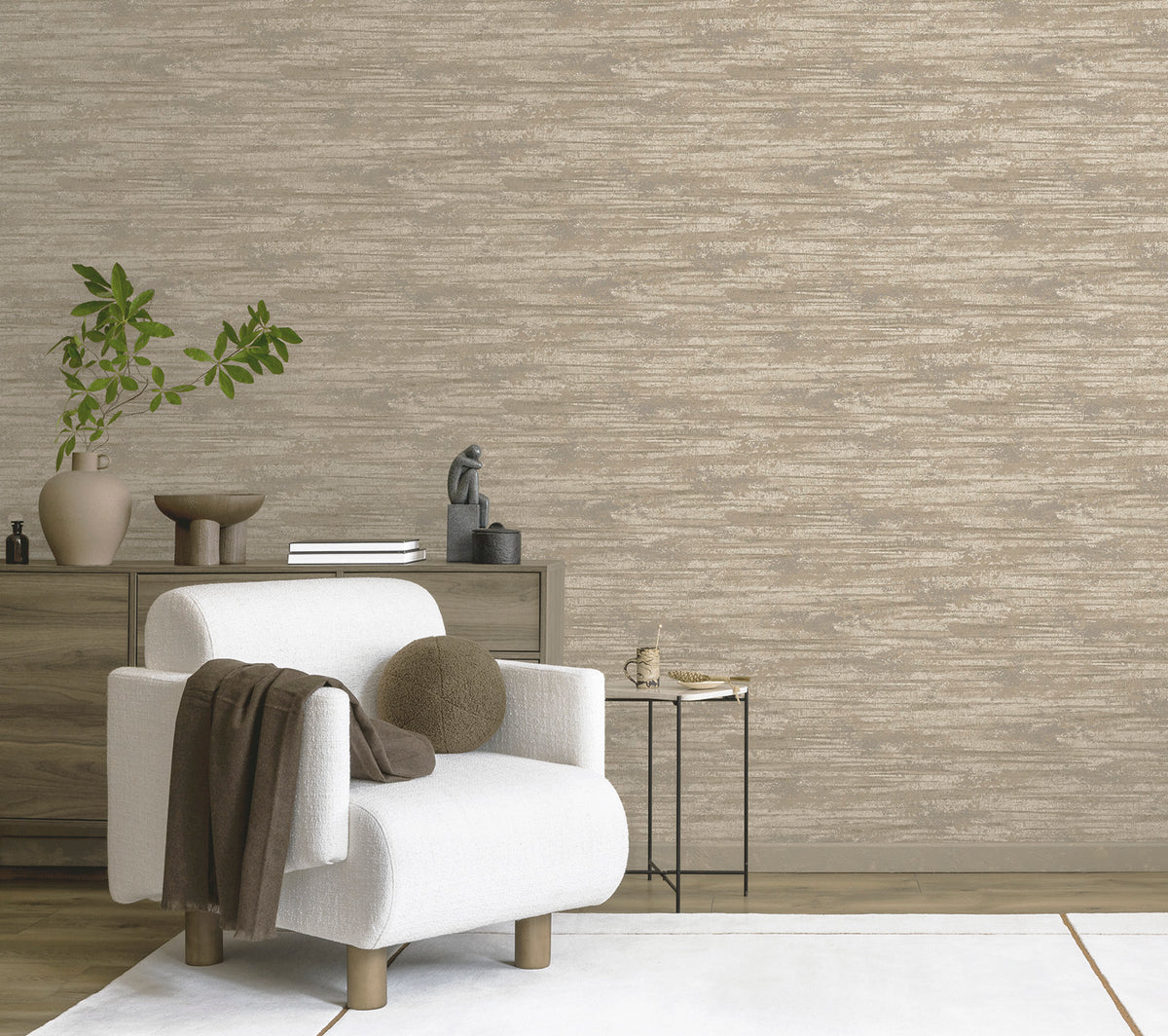 Caspian Beige Heavyweight Vinyl Wallpaper by Belgravia Décor