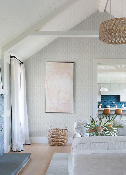 Lars Light Grey Retro Wave Wallpaper by A Street Prints