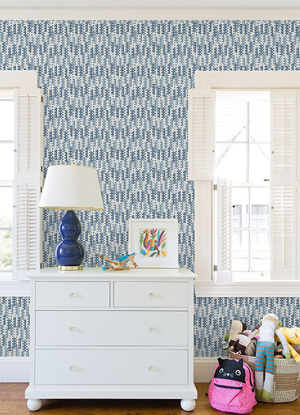 Erik Blue Building Blocks Wallpaper by A Street Prints