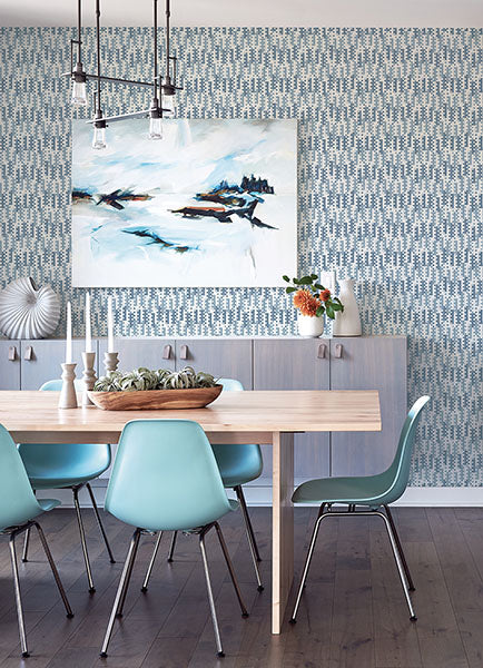 Erik Blue Building Blocks Wallpaper by A Street Prints
