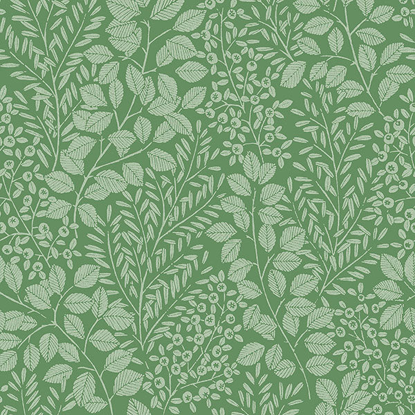 Elin Green Berry Botanical Wallpaper by A Street Prints