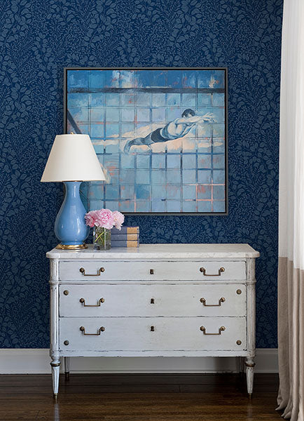 Elin Blue Berry Botanical Wallpaper by A Street Prints