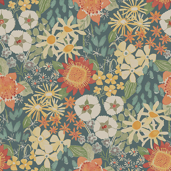 Karina Green Wildflower Garden Wallpaper by A Street Prints