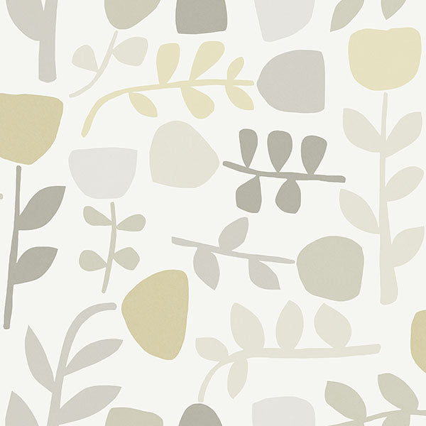Juni Natural Abstract Tulips Wallpaper by A Street Prints