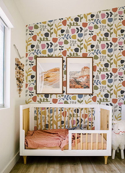 Juni Multicolour Abstract Tulips Wallpaper by A Street Prints