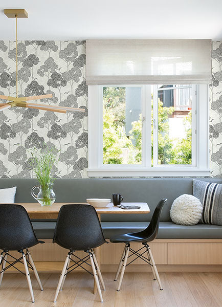 Lykke Black Textured Tree Wallpaper by A Street Prints