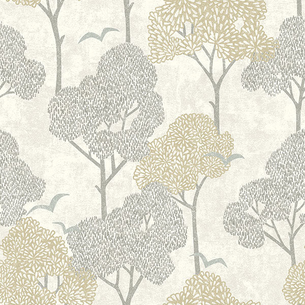 Lykke Natural Textured Tree Wallpaper by A Street Prints