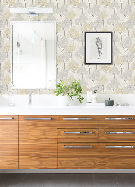 Lykke Natural Textured Tree Wallpaper by A Street Prints