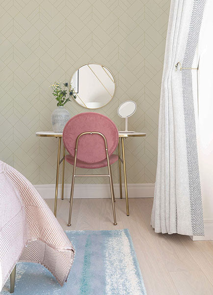 Sander Beige Geometric Wallpaper by A Street Prints