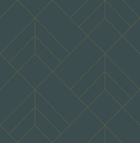 Sander Slate Green Geometric Wallpaper by A Street Prints