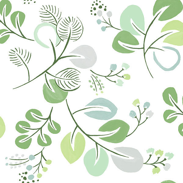 Jonah Green Leaf Trail Wallpaper by A Street Prints