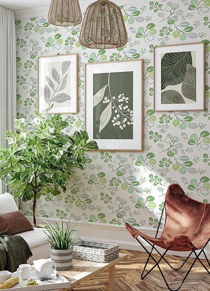 Jonah Green Leaf Trail Wallpaper by A Street Prints
