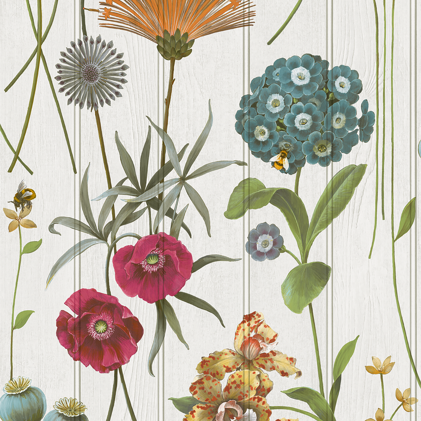 Botanist Floral White Wallpaper by Belgravia Décor