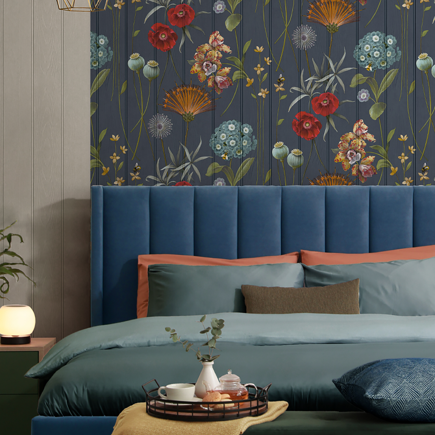 Botanist Floral Blue Wallpaper by Belgravia Décor