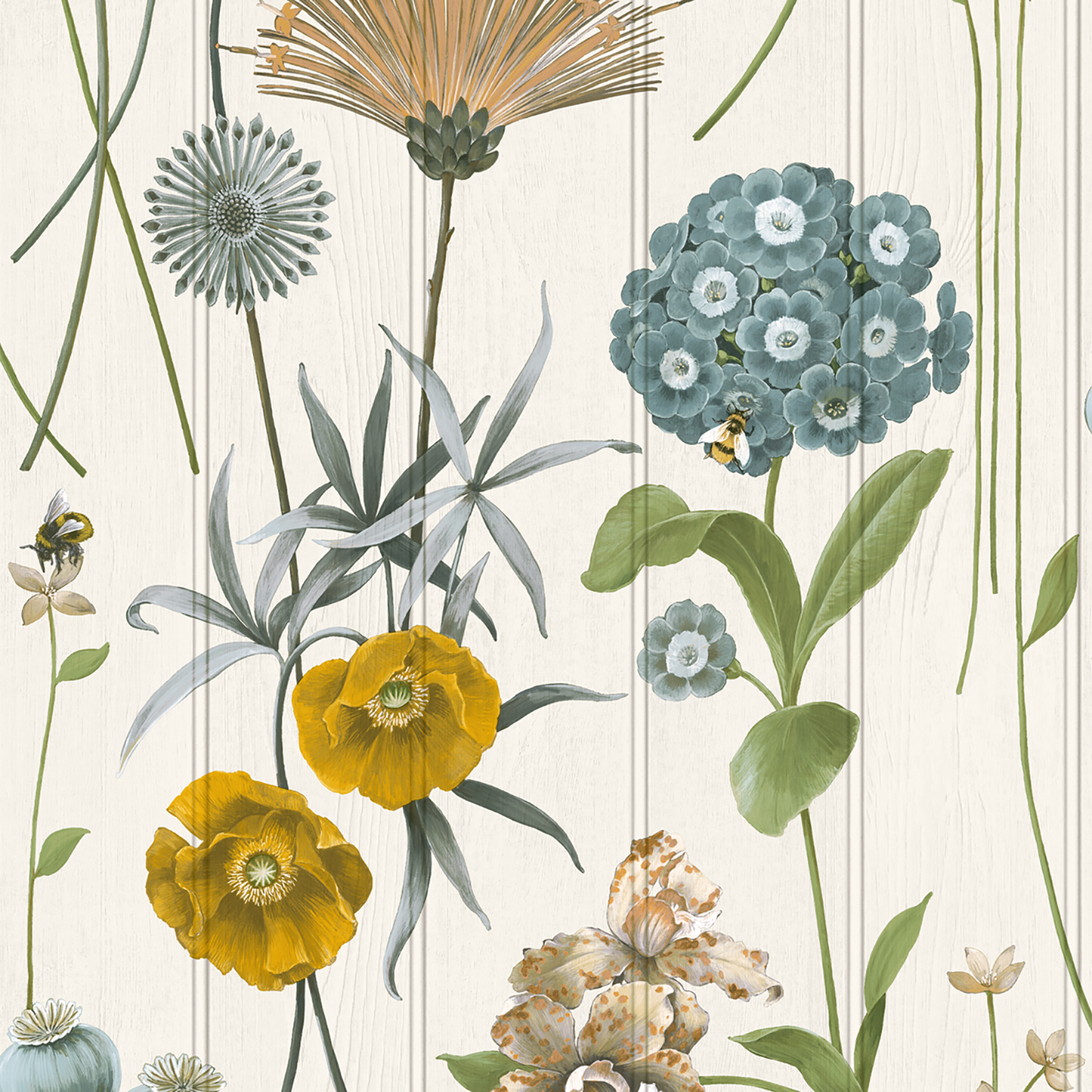 Botanist Floral White/Green Wallpaper by Belgravia Décor
