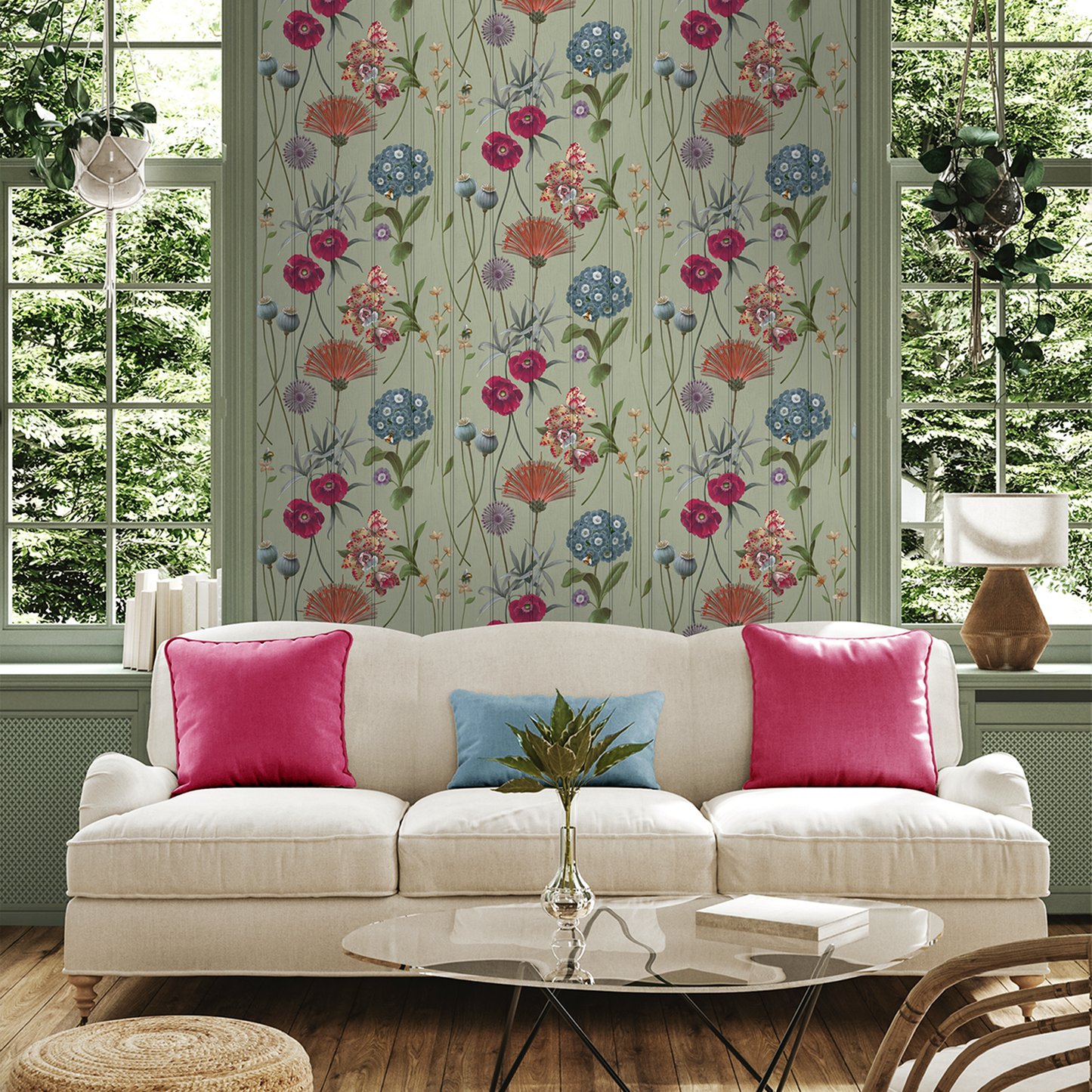 Botanist Floral Sage Wallpaper by Belgravia Décor