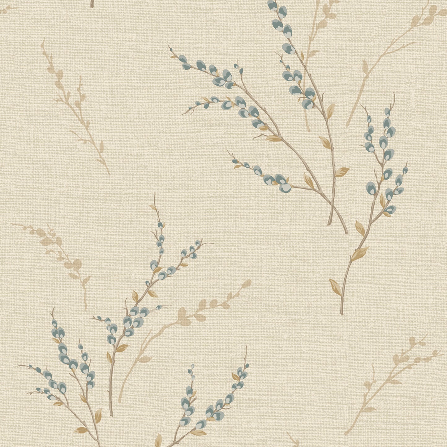 Carmella Floral Trail Blue Luxury Italian textured wallcovering by Belgravia Décor
