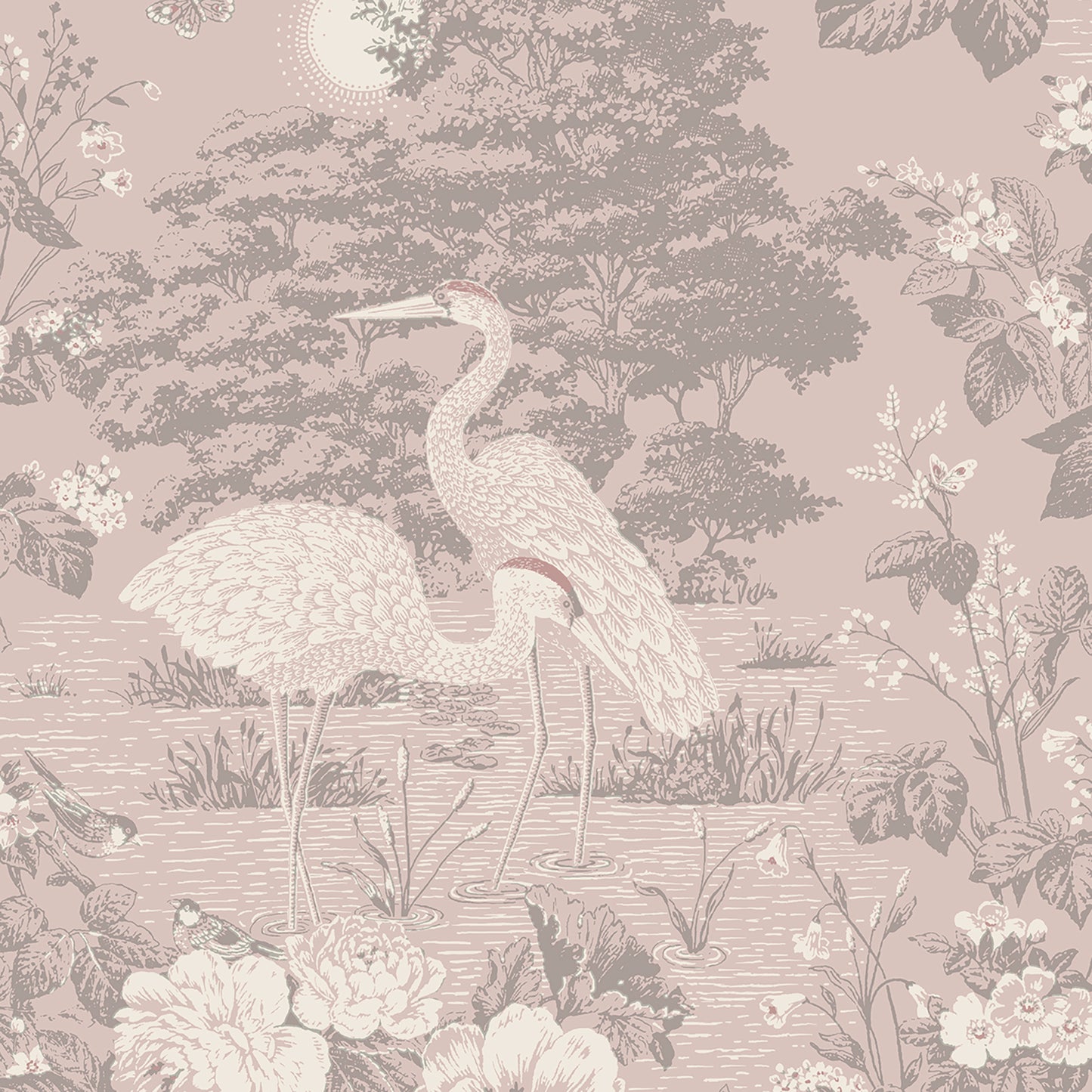 Izumi Stork Pink wallpaper collection by Belgravia Décor