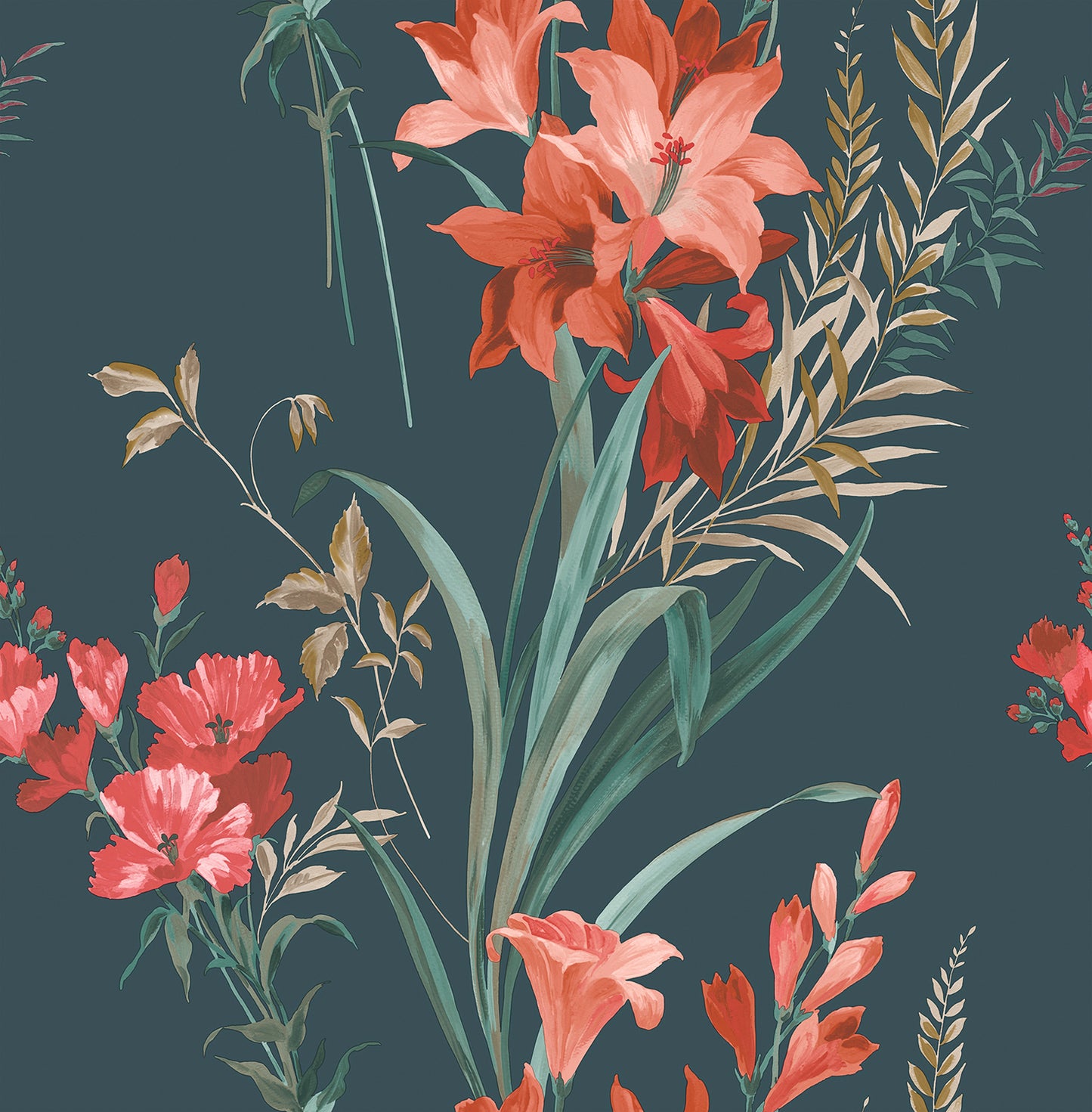 Thalia Teal Wallpaper by Belgravia Décor