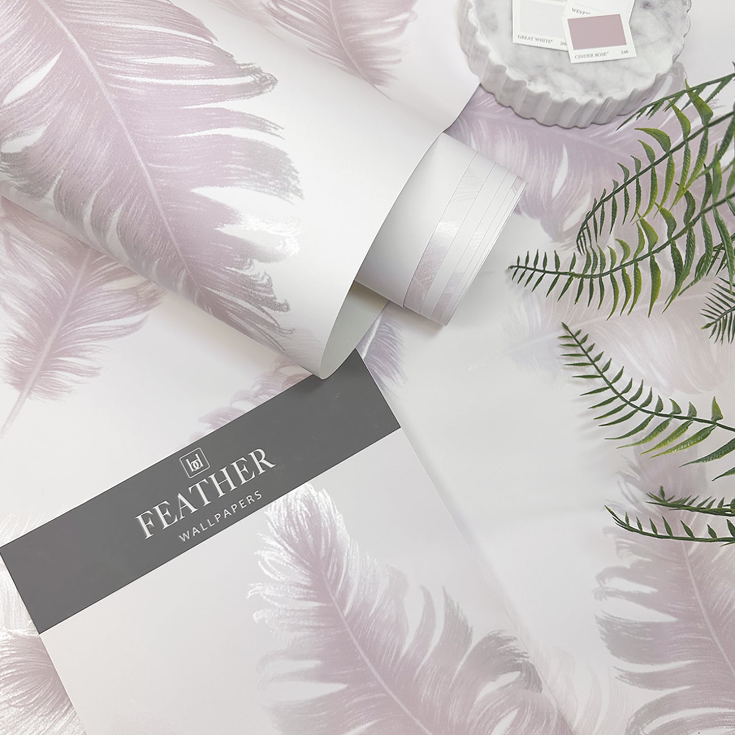 Feather Pink Wallpaper by Belgravia Décor