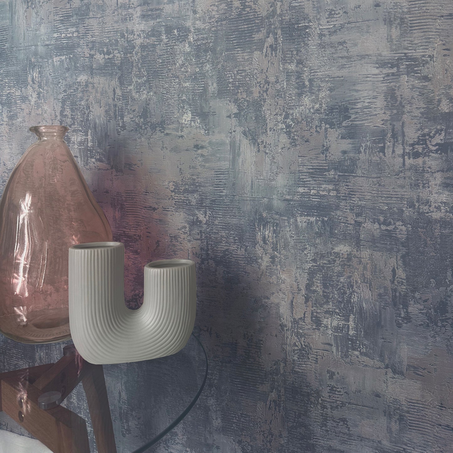 Plaster Blue Luxury Italian wallpaper by Belgravia Décor