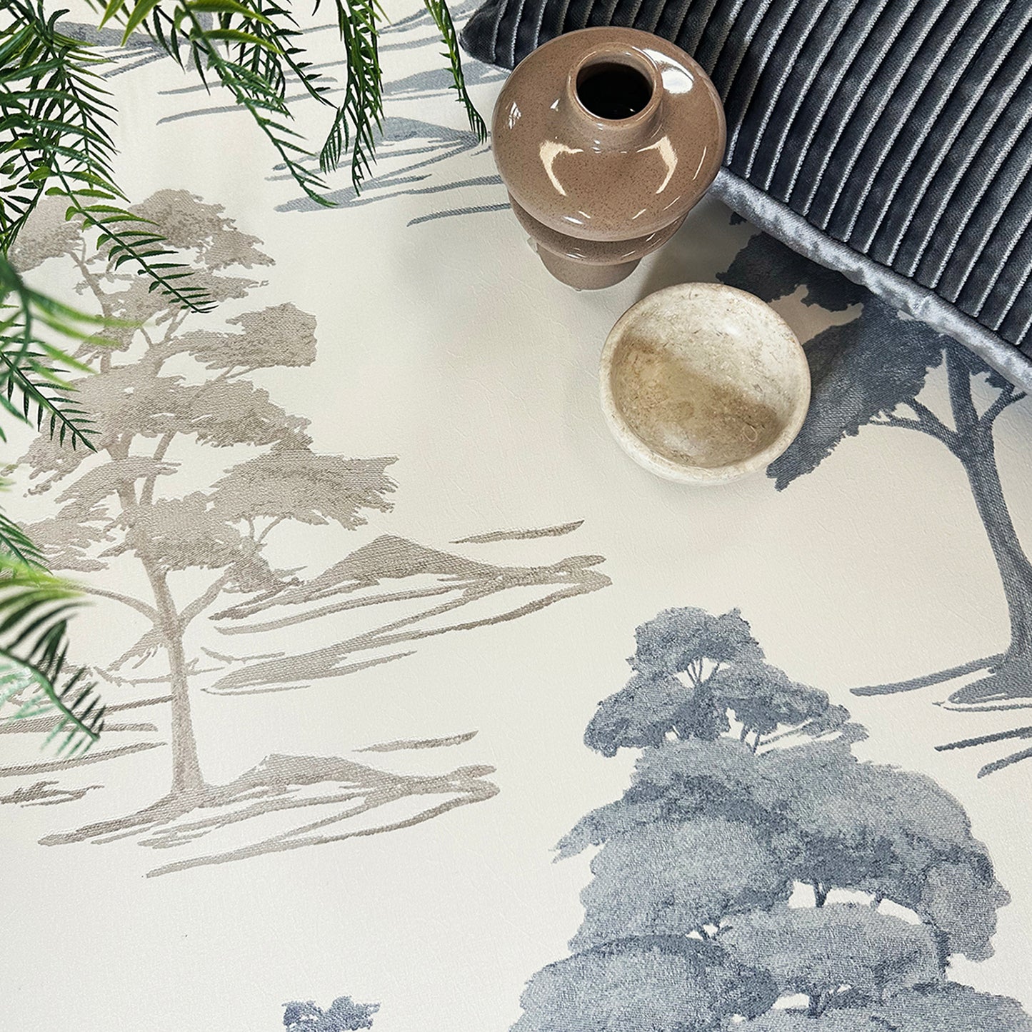 Carlotta Tree Blue Italian Heavyweight Wallpaper Collection by Belgravia Décor