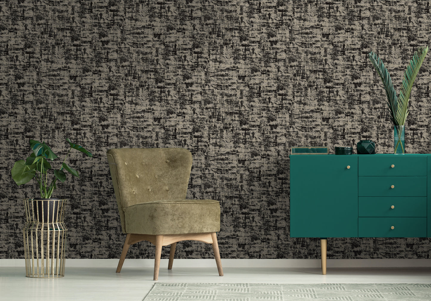 Brindle Flock Texture Black by Holden Decor