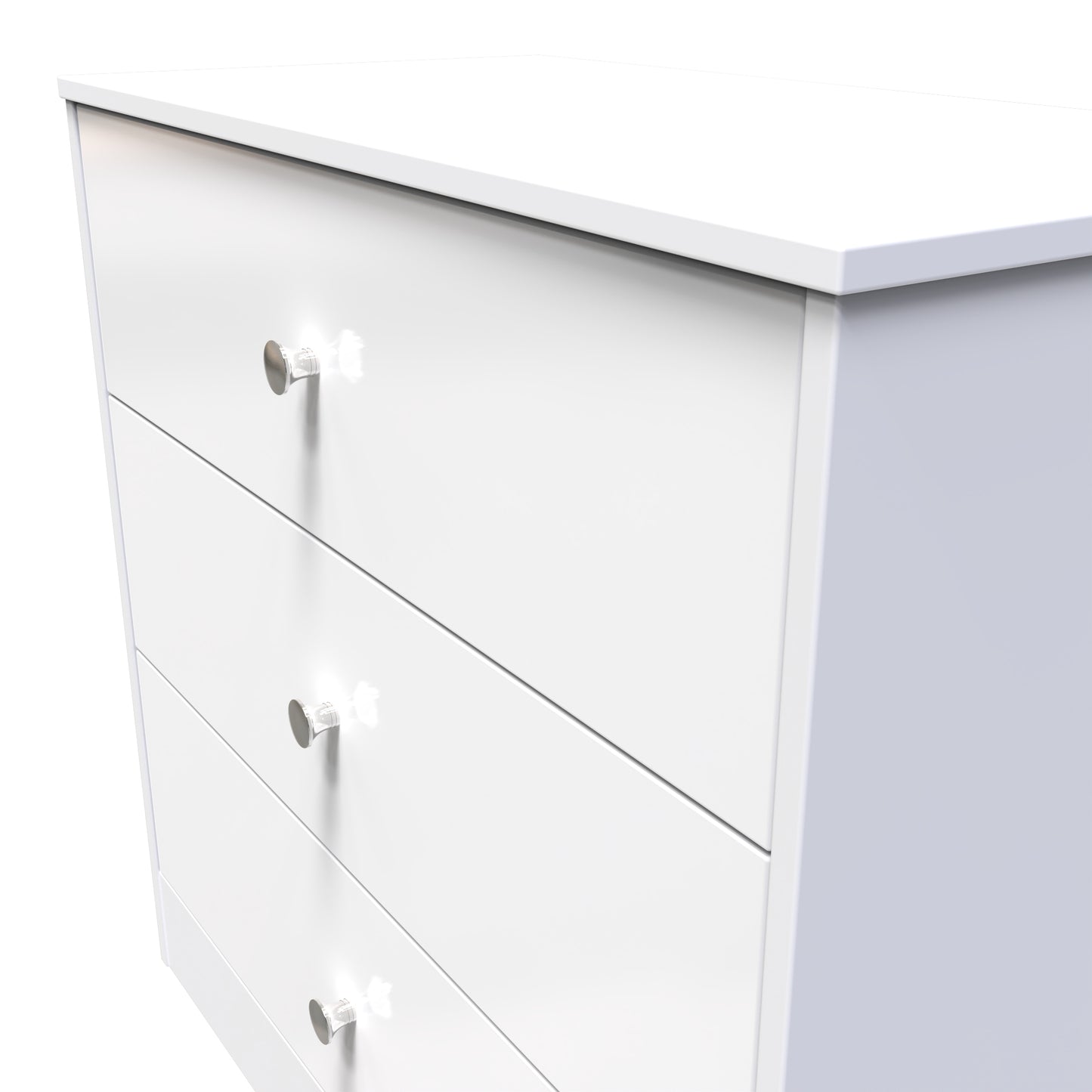 Presley 3 Drawer Chest in White Gloss White Matt by Welcome Furniture