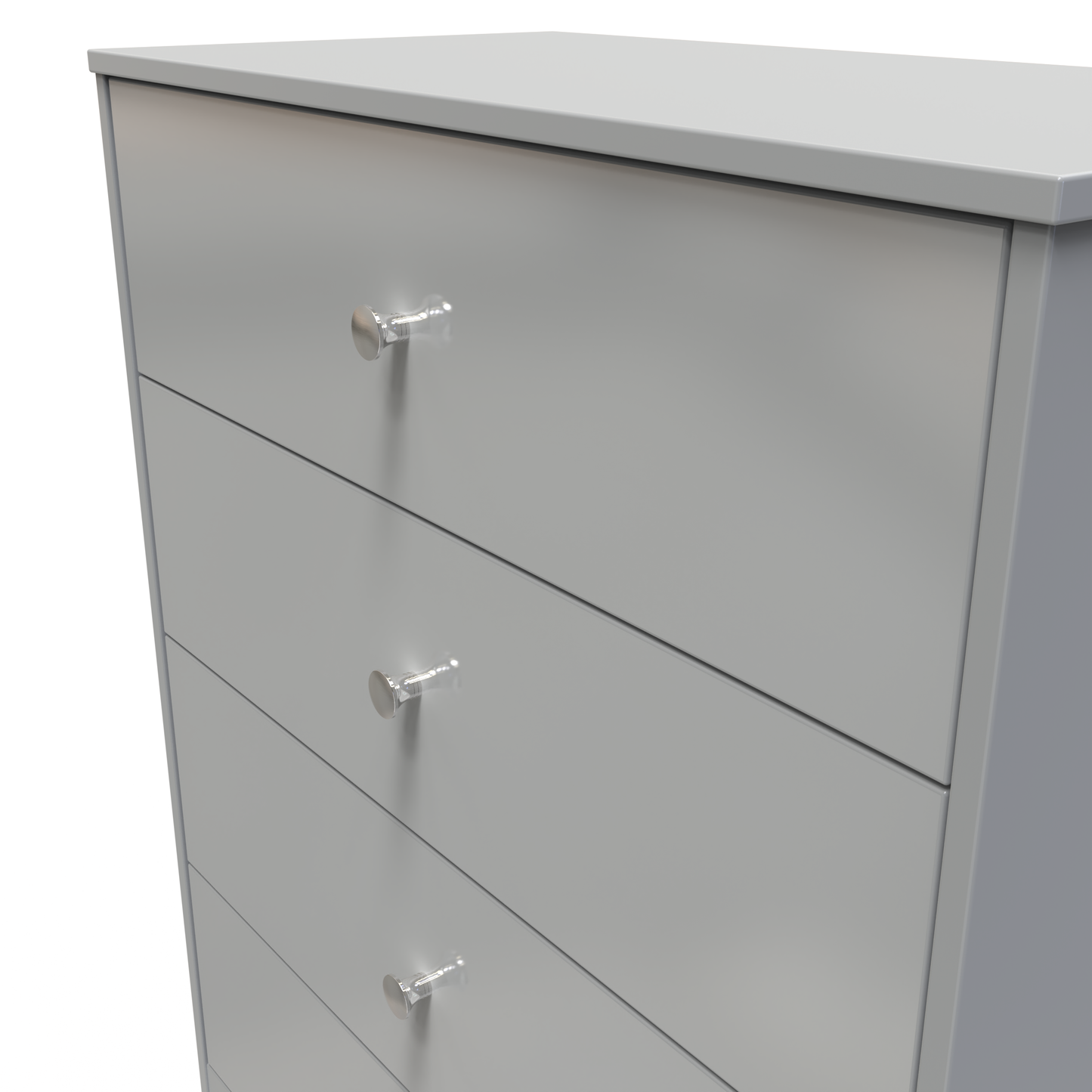 Presley 4 Drawer Chest in Uniform Gloss Dusk grey by Welcome Furniture