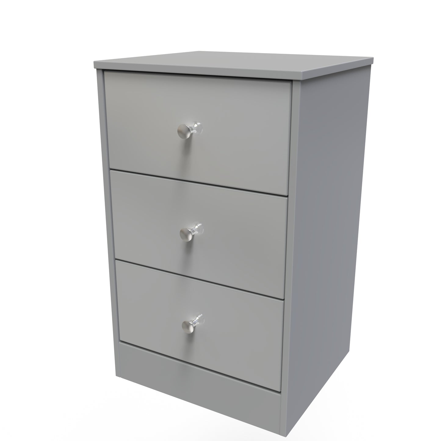 Presley 3 Drawer Bedside (wireless Charging) in Uniform Gloss Dusk Grey by Welcome Furniture