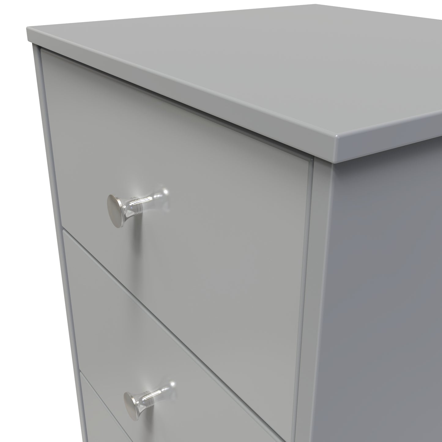 Presley 3 Drawer Bedside (wireless Charging) in Uniform Gloss Dusk Grey by Welcome Furniture