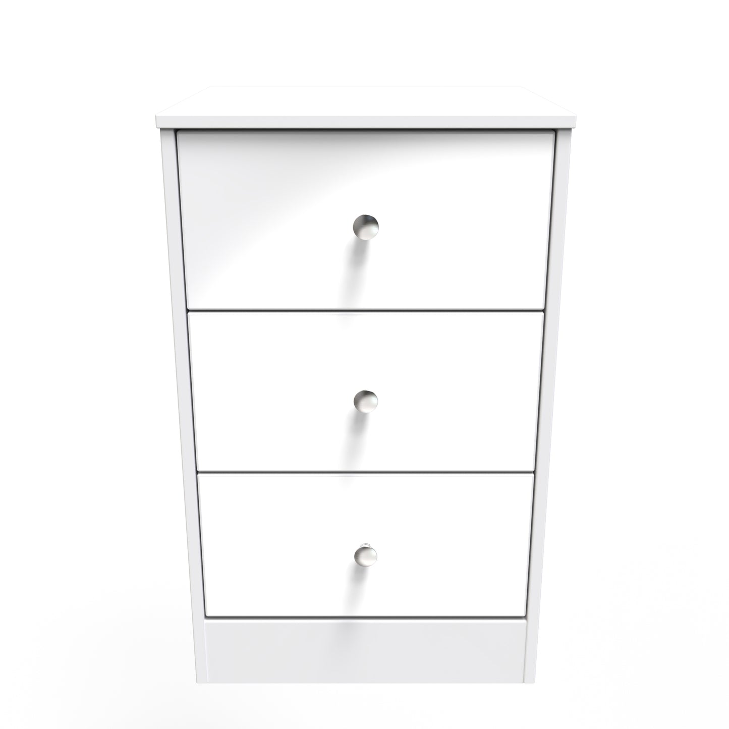 Presley 3 Drawer Bedside (Wireless Charging) in White Gloss White Matt by Welcome Furniture
