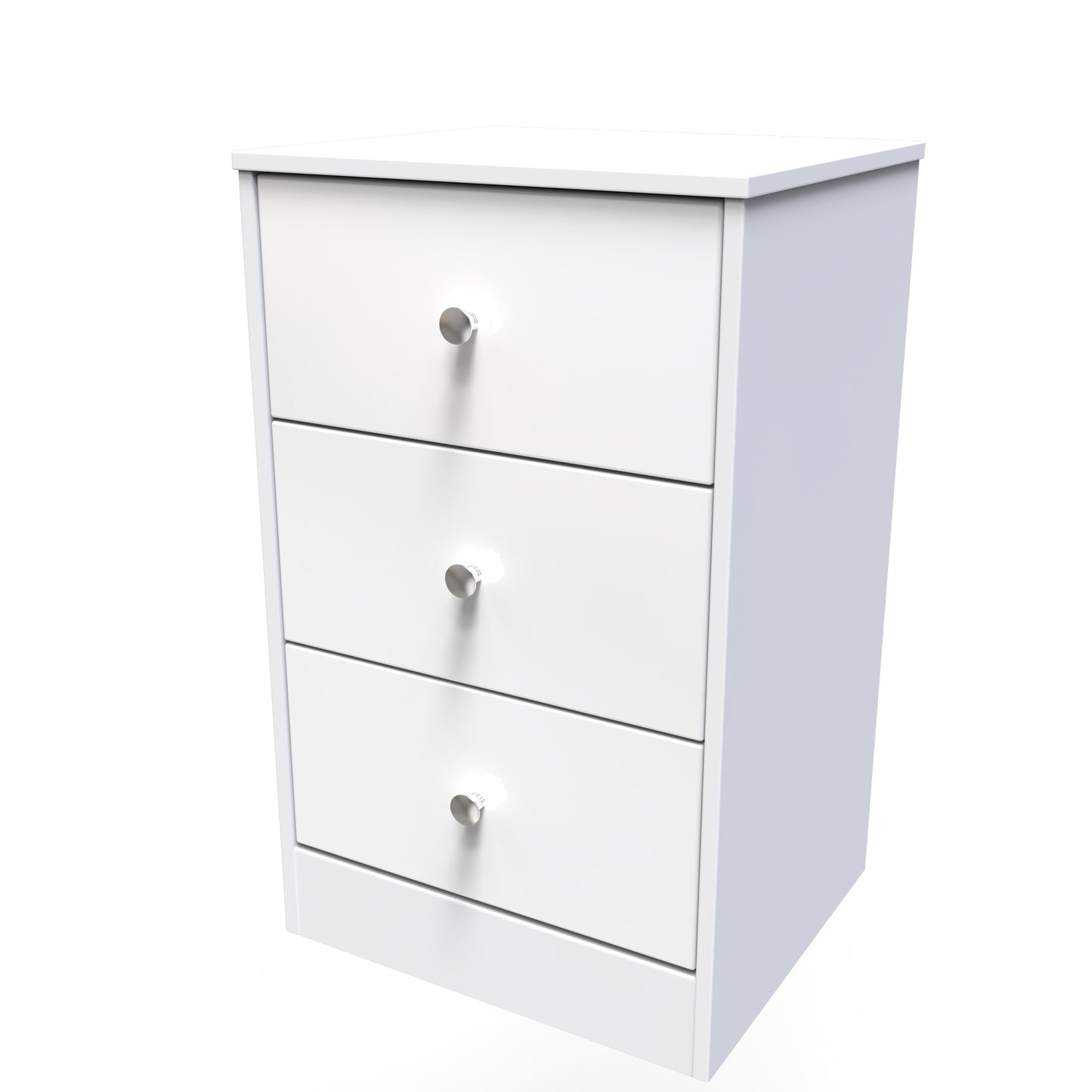 Presley 3 Drawer Bedside (Wireless Charging) in White Gloss White Matt by Welcome Furniture