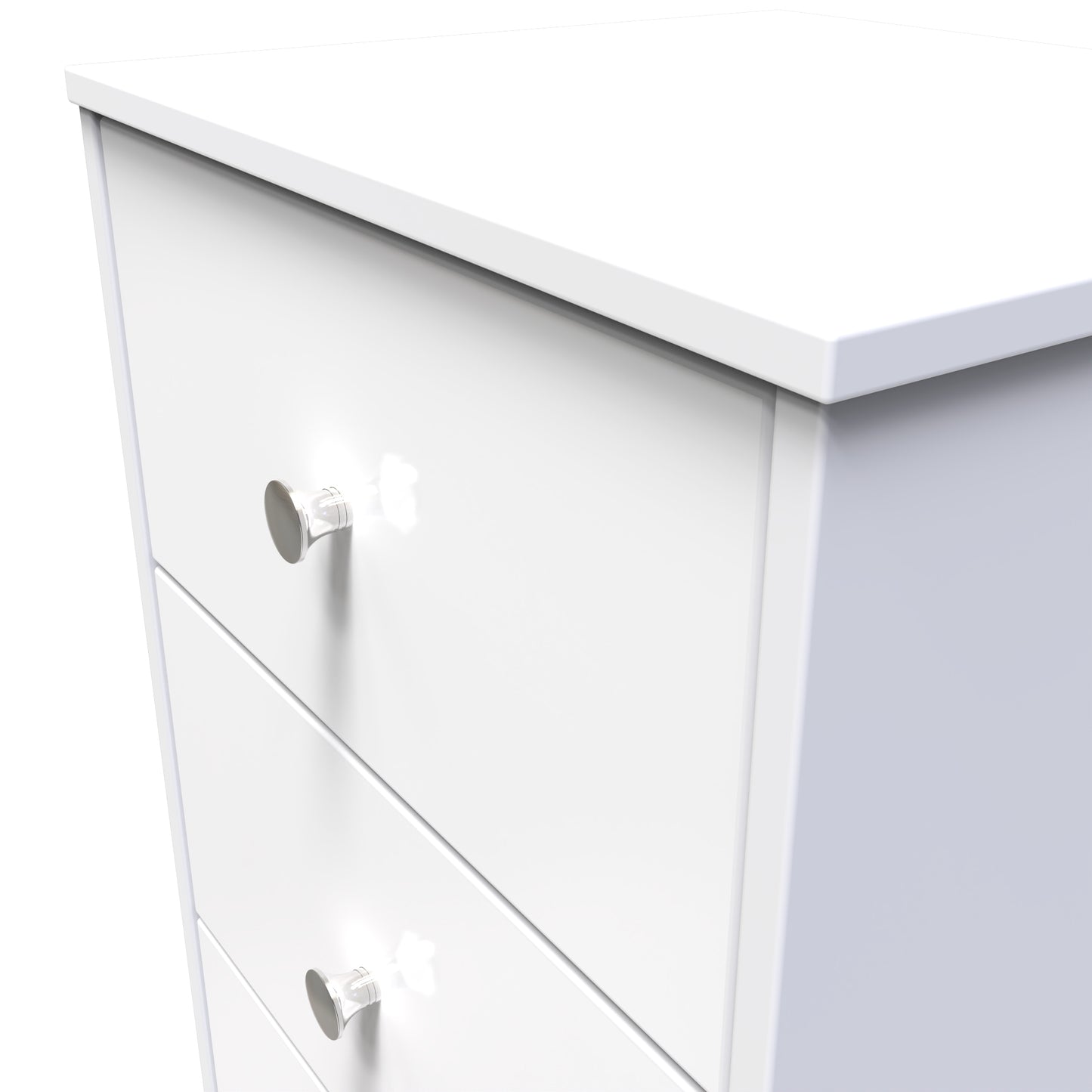 Presley 3 Drawer Bedside (Wireless Charging) in White Gloss White Matt by Welcome Furniture