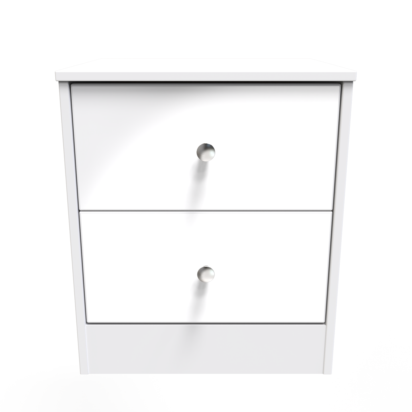 Presley 2 Drawer Bedside (Wireless Charging) in White Gloss White Matt by Welcome Furniture