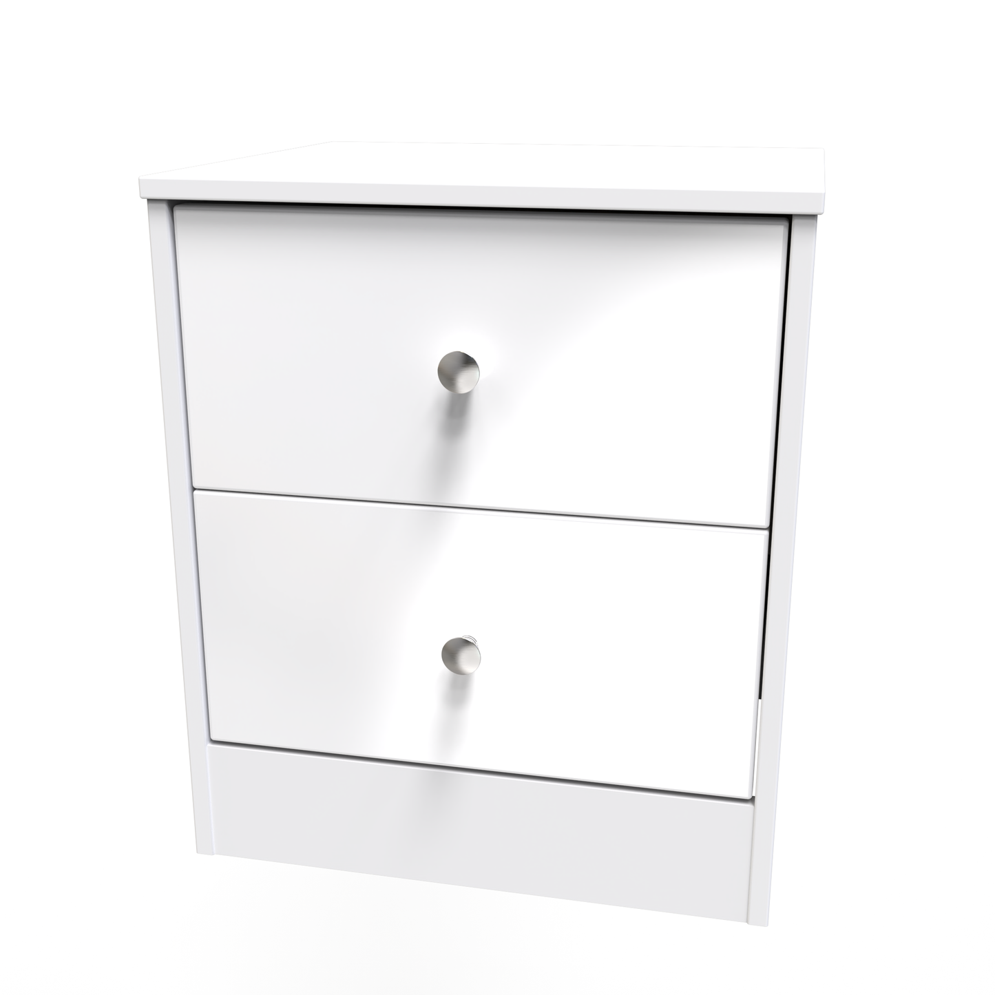 Presley 2 Drawer Bedside (Wireless Charging) in White Gloss White Matt by Welcome Furniture