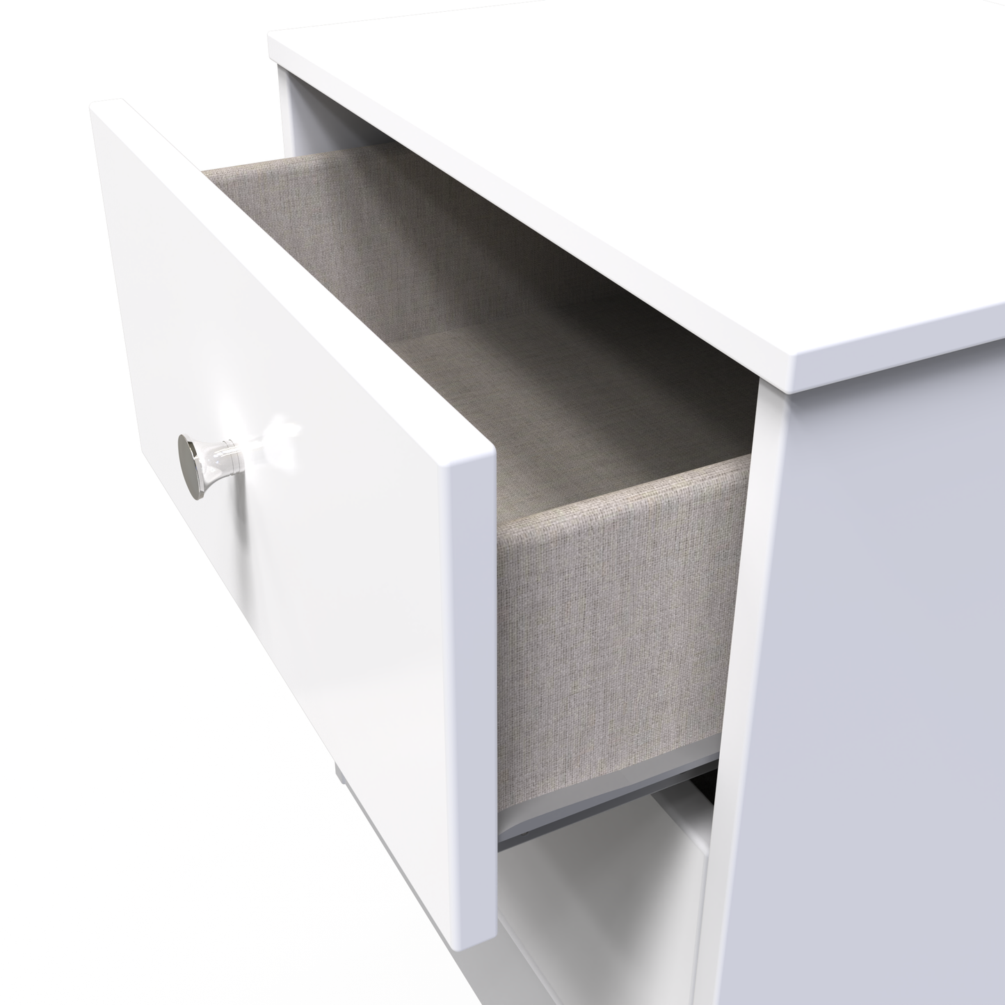 Presley 2 Drawer Bedside (Wireless Charging) in White Gloss White Matt by Welcome Furniture