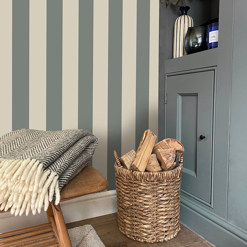 Fernhurst Green Stripe Wallpaper by Belgravia