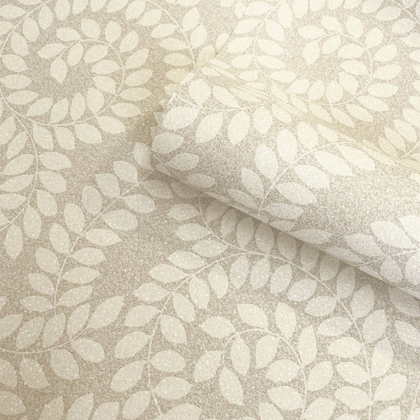 Valentino Leaf Print Beige Luxury Heavyweight vinyl by Belgravia Decor