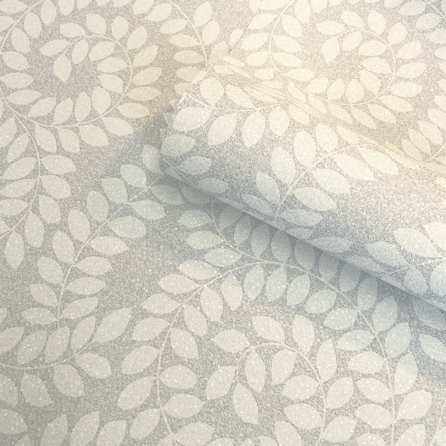 Valentino Leaf Print Grey Luxury Heavyweight vinyl by Belgravia Decor