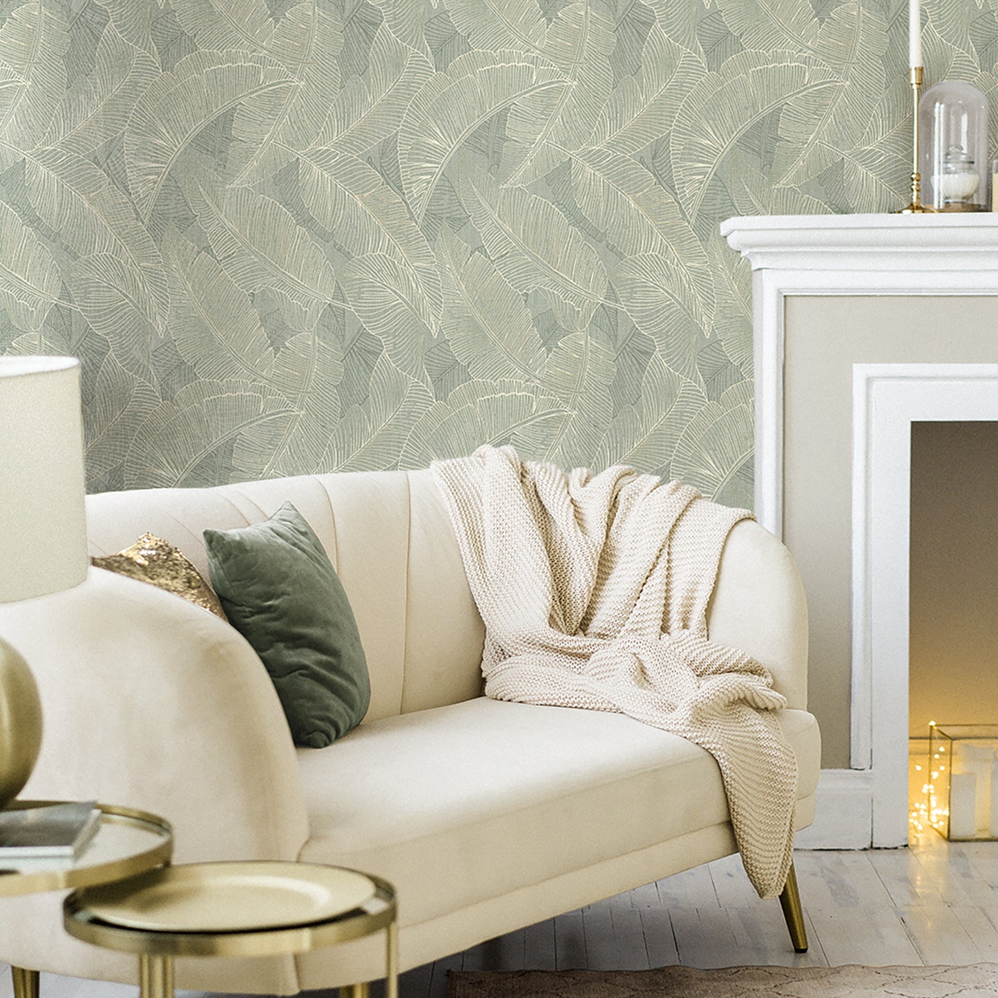 Anaya Leaf Green Wallpaper by Belgravia Decor