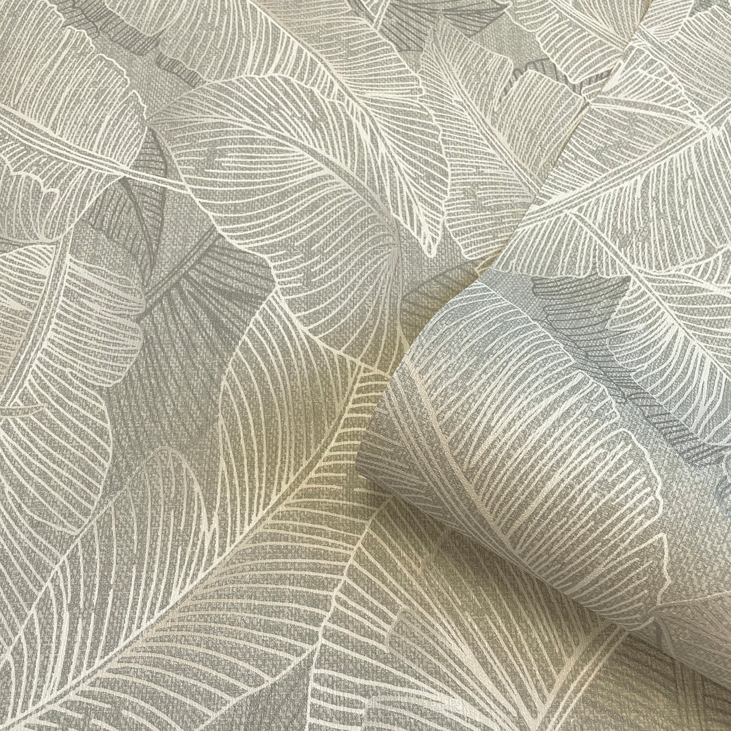 Anaya Leaf Grey Wallpaper by Belgravia Decor