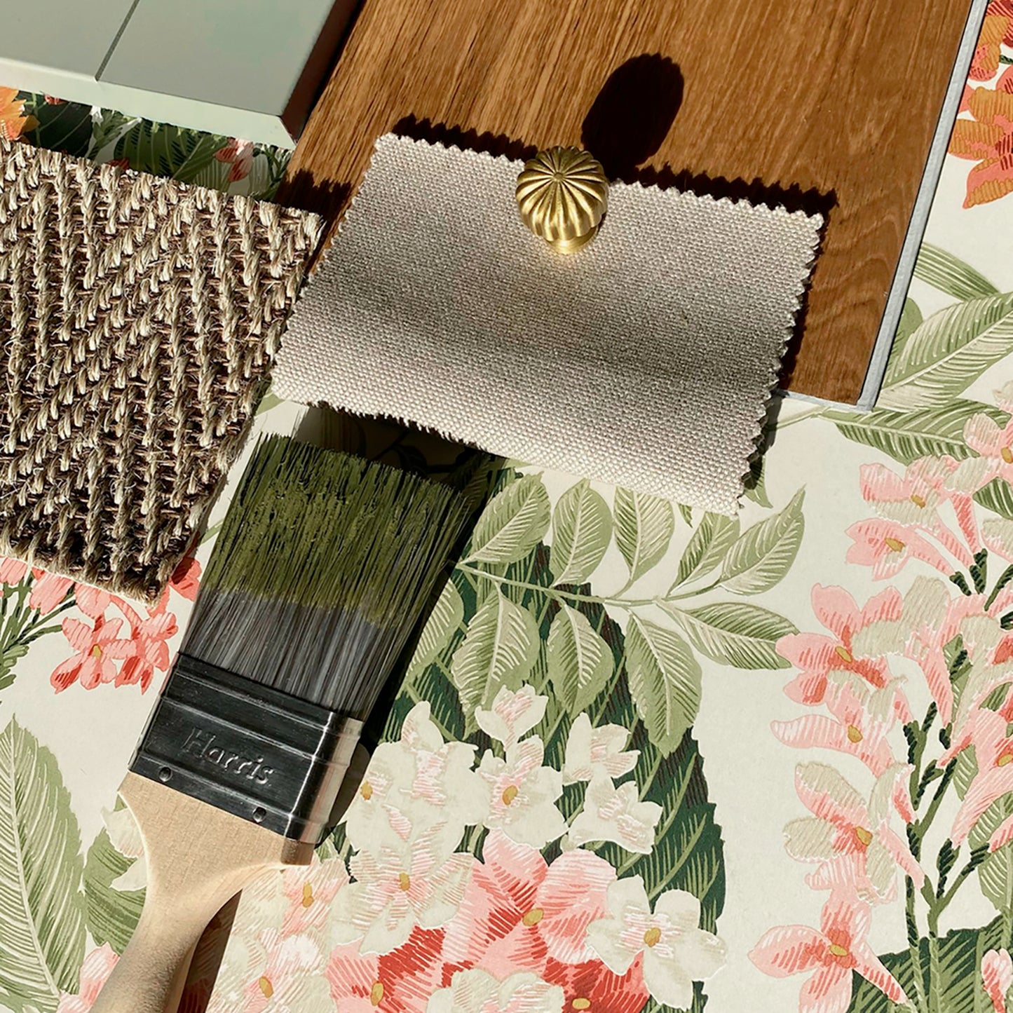 Misaki Floral Sage/Orange Wallpaper by Belgravia Décor