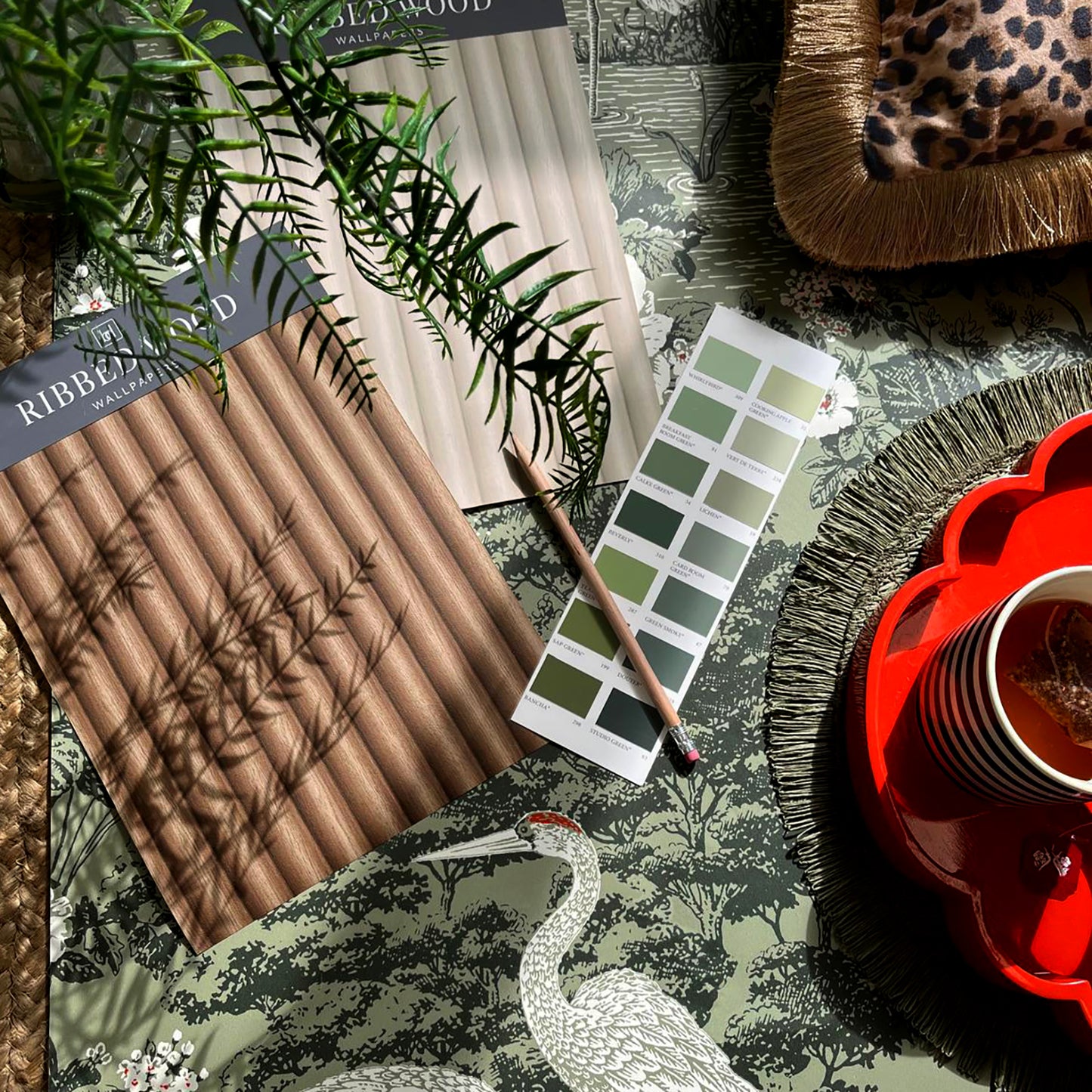 Misaki Ribbed Wood Dark Walnut Wallpaper by Belgravia Décor