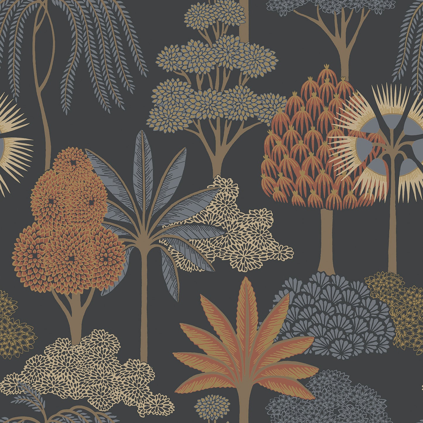 Akiko Floral Blue Wallpaper by Belgravia Décor